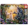 EDUCA Puzzle 1500 Dragon, Princesse Et Licorne-0