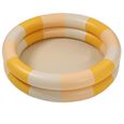 Piscine Gonflable Pliable Pour Bébé – Style Rétro Rayures Jaunes, En PVC épais, Pour 3-6 Ans