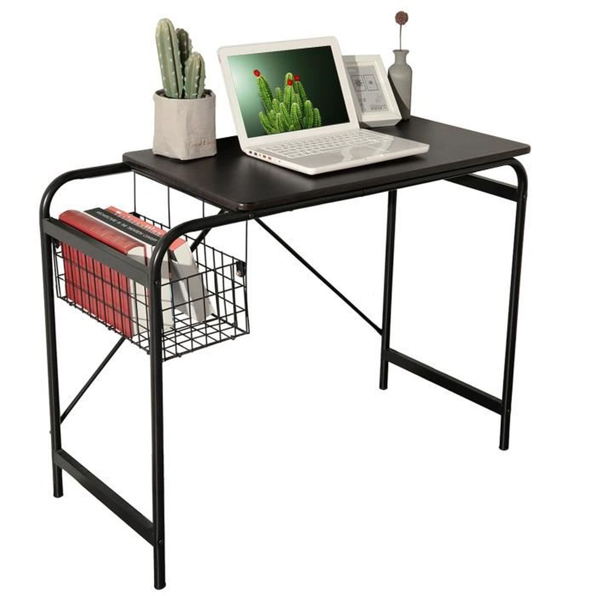 Meuble Bureau Informatique Table De Bureau Avec 1 Panier De Rangement En Bois Et Metal L 98 X P 45 X H 74 5cm Achat Vente Secretaire Meuble Bureau Informatique Cdiscount