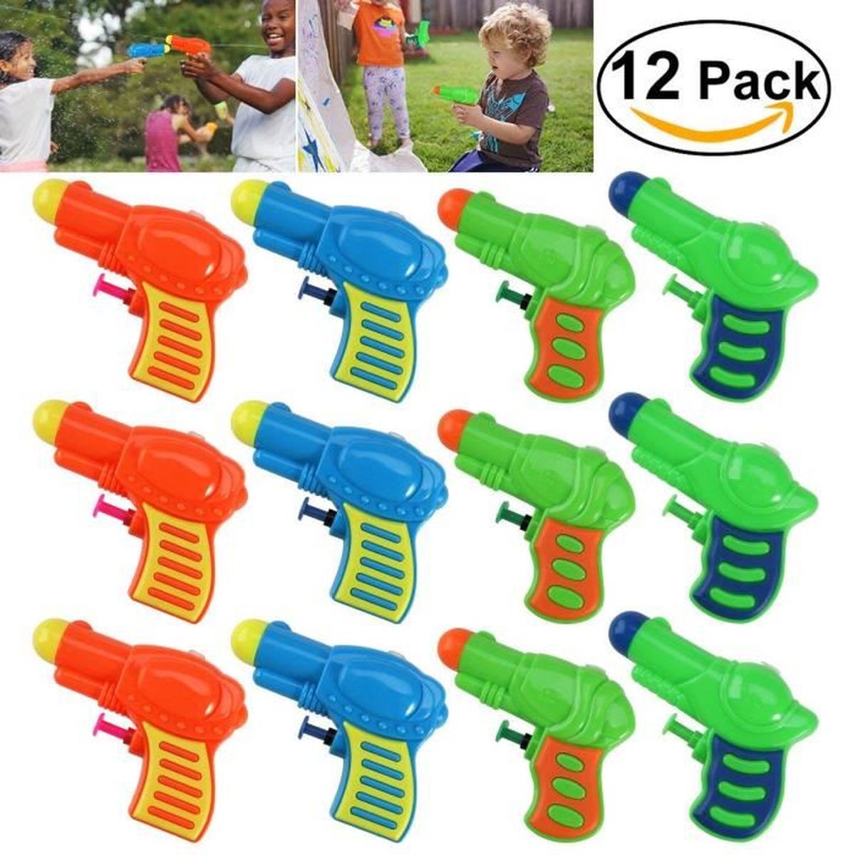 12pcs Pistolets à Eau En Plastique Pour Les Jeux Denfants