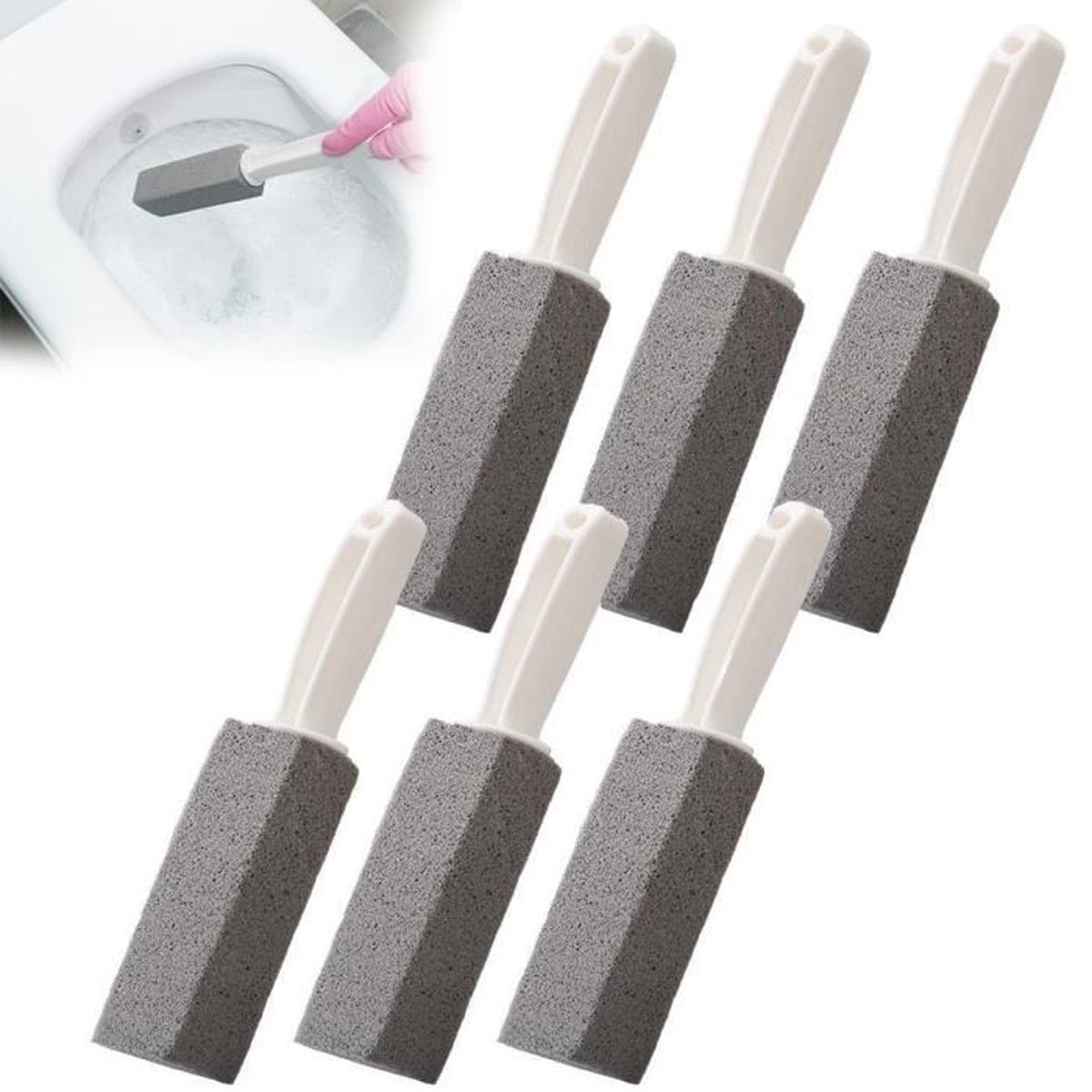 4Pcs pierre ponce avec poignée - Nettoyant WC pour cuisine, grill, bain