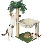 HOME FIT TRAINING Griffoir pour Chat 70cm Petit Arbre à avec hamac,Jouet pour Chat en Bois interactif pour Chaton et Adulte
