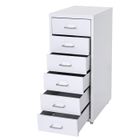 Caisson à tiroirs - DÉCOSHOP26 - 69x28x41 cm - 6 tiroirs - Acier blanc - Bureau contemporain