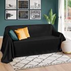BEAUTISSU HOME STYLE Beautissu Romantica Couverture 210x280cm Noir - Plaid - Couvre-lit ou sofa jeté de canapé effet velours
