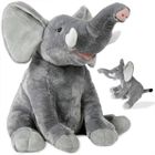 DEUBA Peluche élephant doudou animaux jouet enfant adulte nounours XL 90cm