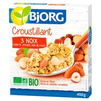 LOT DE 12 - BJORG Croustillant Céréales aux 3 noix bio 450 g