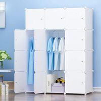 Armoire de Chambre Armoire à rangement,DIY 12 Cubes 4 étages,Blanc