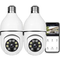 Caméras Dômes - Lot 2 Ampoules Wifi Type E27 Caméra Sécurité Sans Fil 1080p Panoramique Ip Blancs