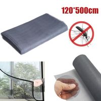 Maille Moustiquaire Découpable pour Fenêtre Porte Ecran Filet Anti-moustique 120x500cm(gris)