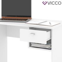 Bureau VICCO COLIN Bureau de travail blanc Table de bureau Table PC à étagère Tiroir