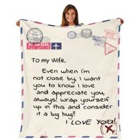 Couverture jetable Letter Fleece Warm Gift Blankets  Lit Peluche Douce  Couvre-lit Jette à ma femme 140x180 cm