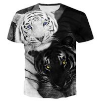 Tee shirts Hommes-femmes,2021 tigre 3D Imprimé Animal T-Shirt D'été Dessus Respirants Mode Décontracté T-Shirt Marque T-Shirt de Co