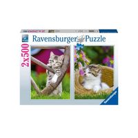 Puzzle 2x500 pièces - Les chatons à la campagne - Ravensburger - Gris - Dès 10 ans