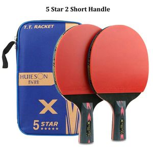 RAQUETTE TENNIS DE T. Huieson-Raquette de tennis de table Star 5/6,raquette de ping-pong en carbone avec housse- 5 Star CS 2 bats