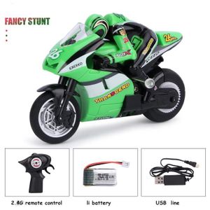 MOTO Vert-Mini Moto Électrique Pour Enfants, Télécommande Rc, Recharge 2.4ghz, Course, Jouets Pour Garçons Et Adul