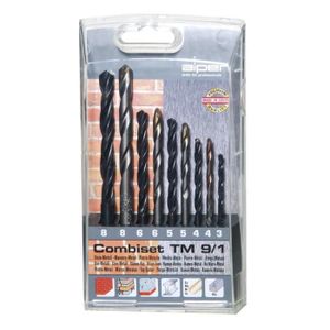 Alpen 811122100 Foret hélicoïdalSprint Master Set de 6 Pièces 2-3-4-5-6-8 mm Gris