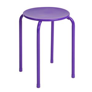 Furnish 1 Lot de 6 tabourets en Plastique PP 32x32x45.5 cm avec Assise et Base en m/étal Empilable Rose