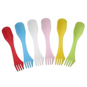 6pcs Plastique Camping Randonnée fourchette cuillère couteau fourchette Combo travel cutlery sa