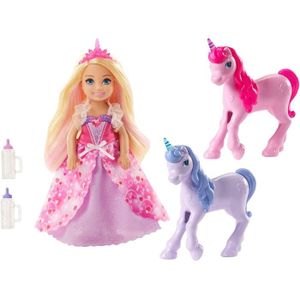 POUPÉE Coffret Cadeau mini-poupée Chelsea Princesse Barbi