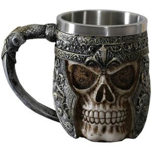 Tasse de cr/âne 3D tasse de bi/ère r/étro 550 ml tasse /à bi/ère en acier inoxydable Double couche 304 tasse /à caf/é /à la main