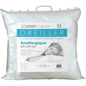OREILLER Oreiller - Jules - 60X60 - Moelleux - Anallergique - Synthétique