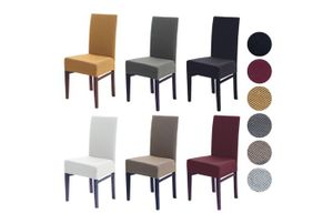 Housses De Chaise Lavables Extensibles - Lot De 2, Couleur Moutarde - Protection élastique Pour Salle à Manger