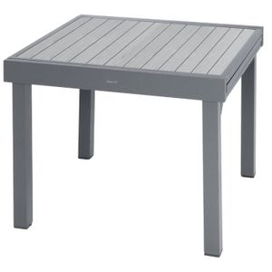 Table De Jardin Carree Extensible Aluminium Blanc Et Verre Trempe