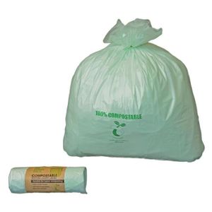 Sacs poubelle compostables 25/50 pièces, sac de déchets alimentaires de  cuisine biodégradables, sacs de déchets d'amidon de maïs, sac de déchets de  cuisine 100% - AliExpress