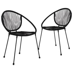 Ensemble table et chaise de jardin Ensemble de bistro 3 pcs Rotin PVC Noir Qqmora XY10080