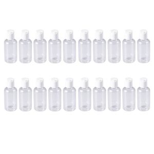 r/écipients vides avec bouchons /à rabat. Bouteilles vides en plastique de 50 ml avec petits mousquetons al/éatoires bouteilles de voyage rechargeables en plastique transparent