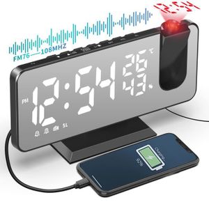 Radio-réveil Sportsman FM projection double alarme avec port USB