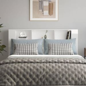 TÊTE DE LIT Armoire de tête de lit ZERODIS - Blanc brillant - 180 cm - Contemporain - Design