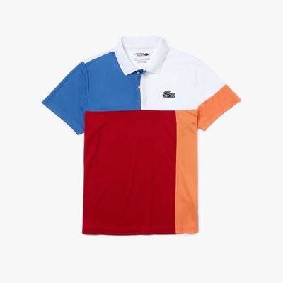 Polo lacoste blanc et new arrivals bleu