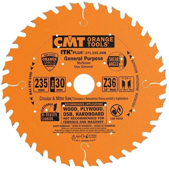 CMT Orange Tools 271.235.36M Scie circulaire Ultra ITK 235 x 1 7 x 30 Z 36