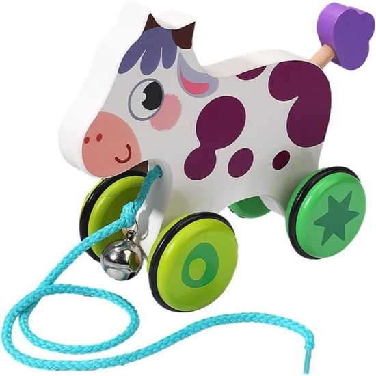 Oshhni Jouet à Tirer Montessori pour Tout-Petits, Jouets à Tirer, Main sur la capacité, Jouet à Pousser et à Tirer, Jouet de Marche avec Ficelle pour, Chien