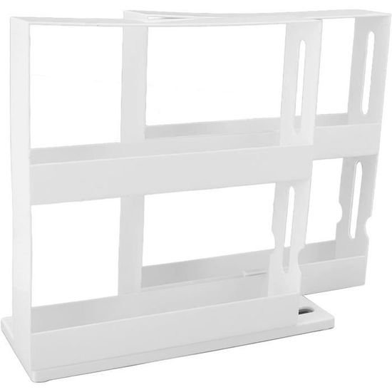Étagère à 2 Niveaux En Bambou Pour Micro-ondes - Avec Planche à Découper Et Crochets - 55x35x67 Cm - Réglable En Hauteur