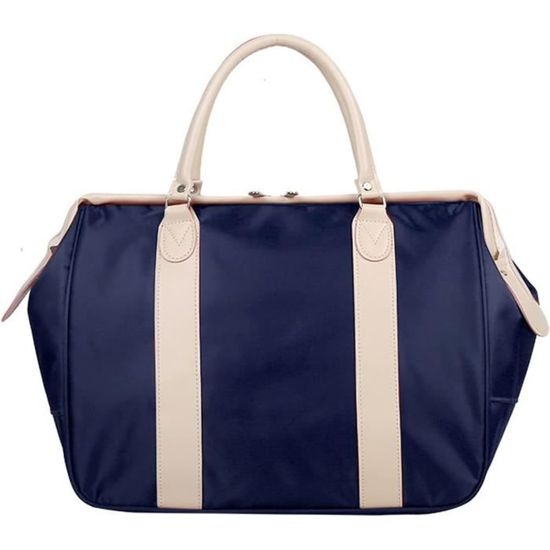 Sac De Week-end Vintage St Michel - Vinyle Marron Foncé - Rétro Et Pratique