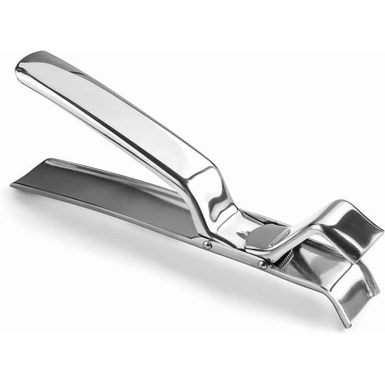 Pince Inox Pliable Pour Plats Chauds - Poignée Ergonomique PP, Prise Sécurisée Bols, Assiettes, Casseroles - 4