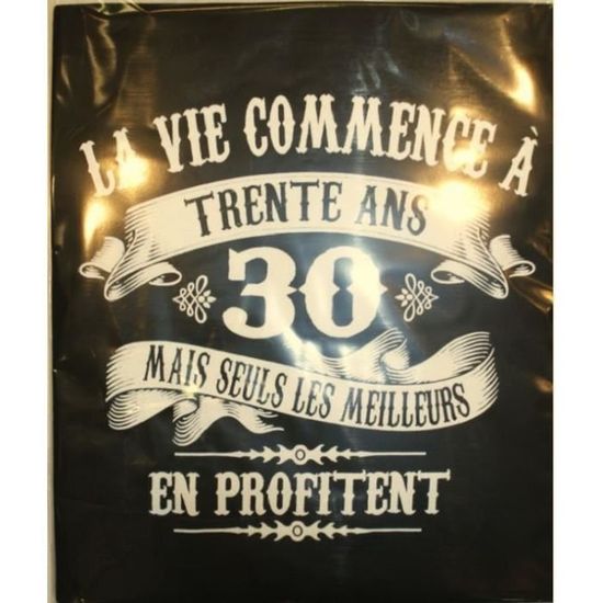 T-shirt 'La Vie Commence à 30 Ans' - Cadeau Anniversaire 1995 Pour Homme - Noir, Coton