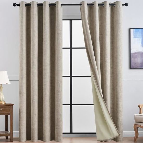 2 Rideaux Œillets Thermiques Enfants - Motif Étoiles Bleu Marine | 168x137 Cm | Occultant & Déco