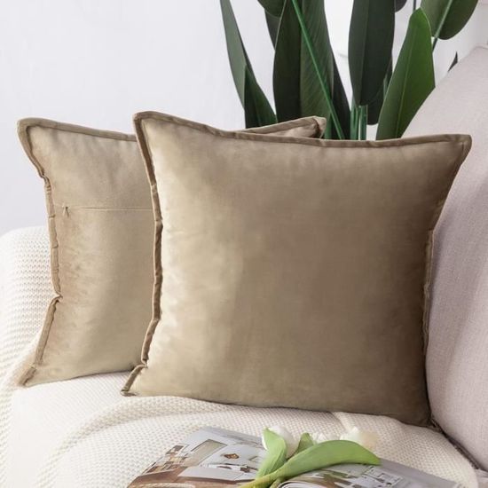 Housses De Coussin Velours Doré - Lot De 2 - 40x40 Cm - Décoratif Pour Canapé, Lit, Fauteuil - Luxe Et Douceur