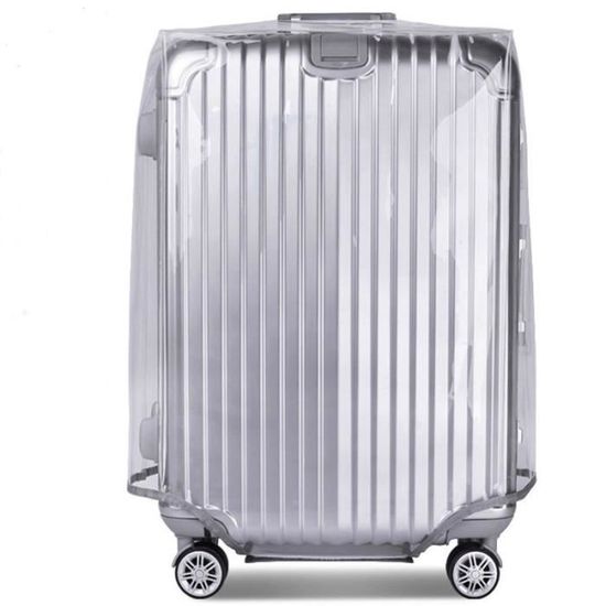 Housse Valise Transparente Veki | PVC Élastique - Imperméable | Rouge 30"