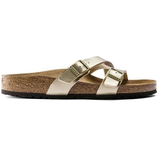 Sandales femme Birkenstock Yao Birko Flor Or Femme Gold