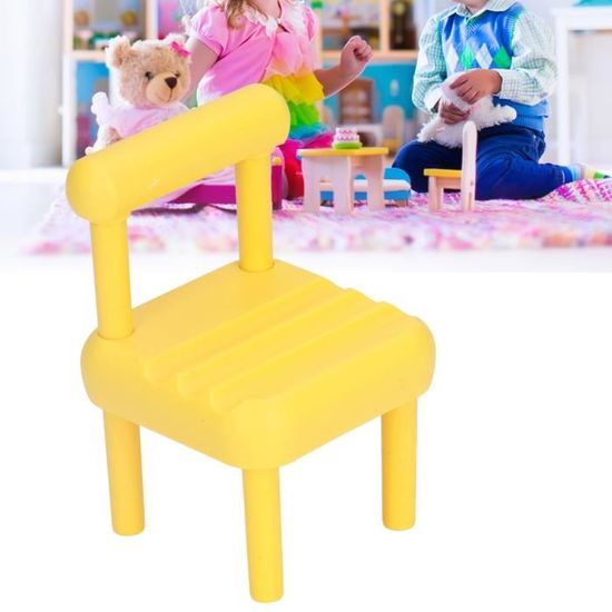 2 Chaises Miniatures En Bois Pour Maison De Poupée - Modèle Beige - 8,7x5,2x4,7 Cm - Décoration Miniature