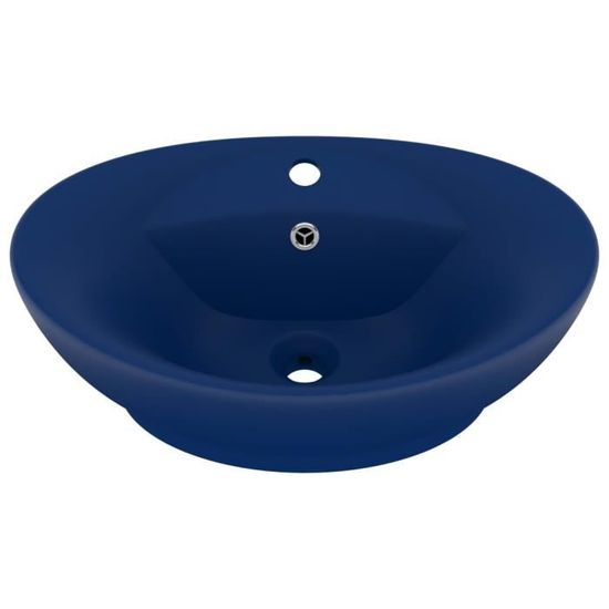 Lavabo à Poser En Céramique Talavera – Bleu Décoratif, Fait Main, Mexique, Vasque Ronde 44cm