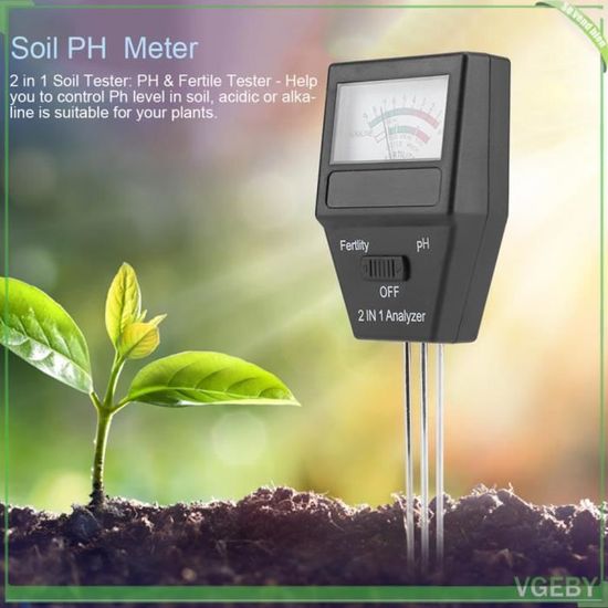 Testeur De Sol 5 En 1 Pour Le PH, L'humidité, La Lumière Et La Temperature Appareil De Mesure De Sol Compact Pour Une Utilisation Interieure Et Exterieure