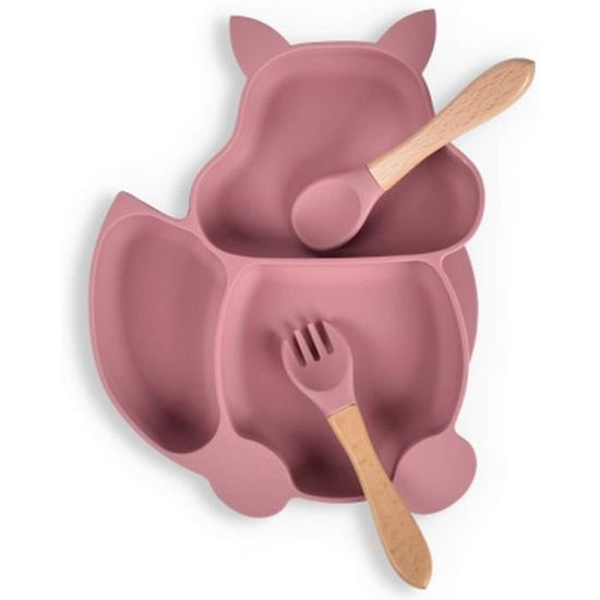 Set Repas Enfant Ciboulo - Assiette Silicone Motif Bonhomme + Couverts Ergonomiques - Lavable Au Lave-vaisselle - 8