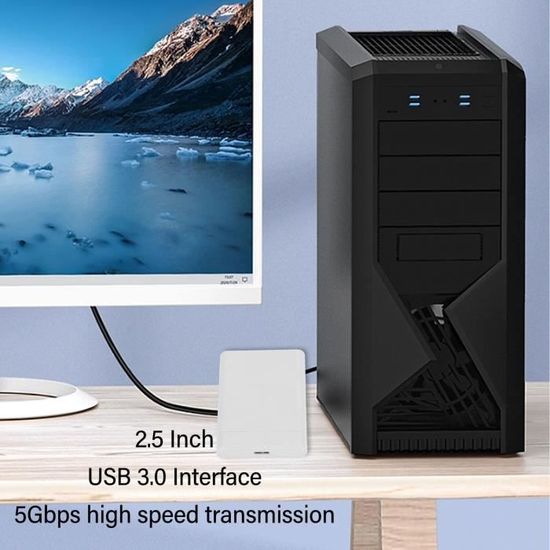 Disque Dur Externe 2To USB 3.1 – Portable, Étanche Et Anti-Choc Pour PC, Mac, TV Et Console