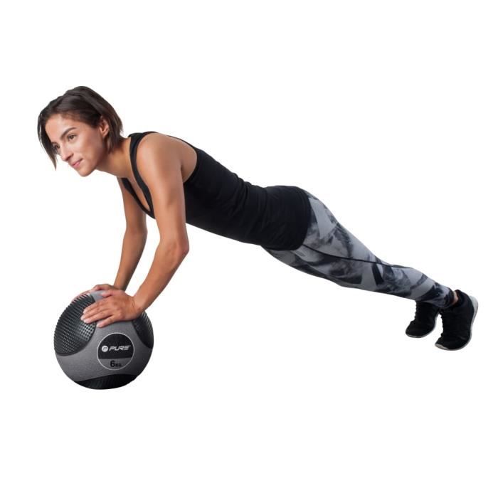 Haute qualité-Luxueux Magnifique-Balle de médecine - Ballon médicinal - Medicine ball - 6 kg Gris🥳5276