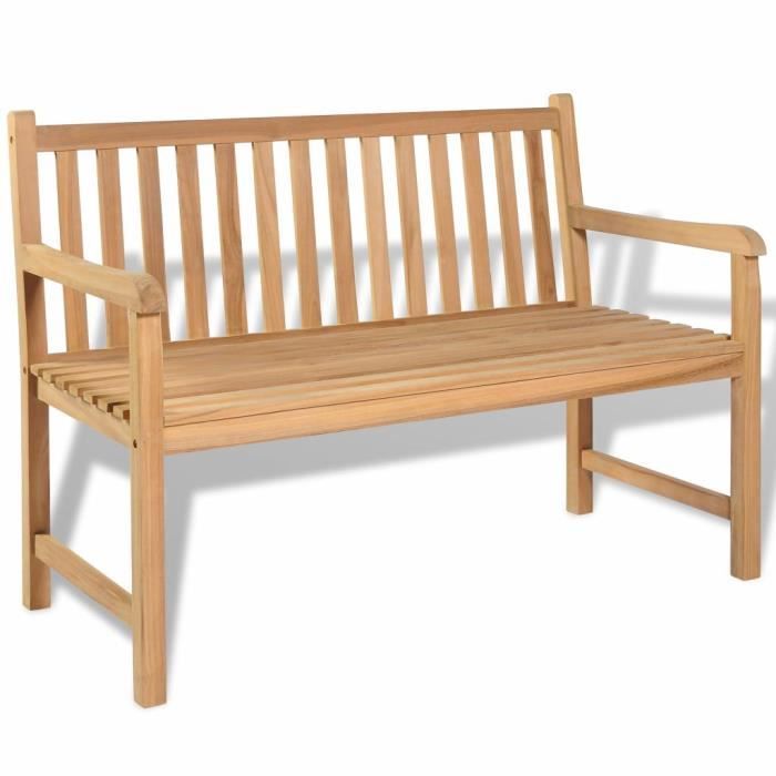 Magnifique-Banc de Jardin Terrasse chaise Banquette de Jardin Extérieure 120 cm Teck